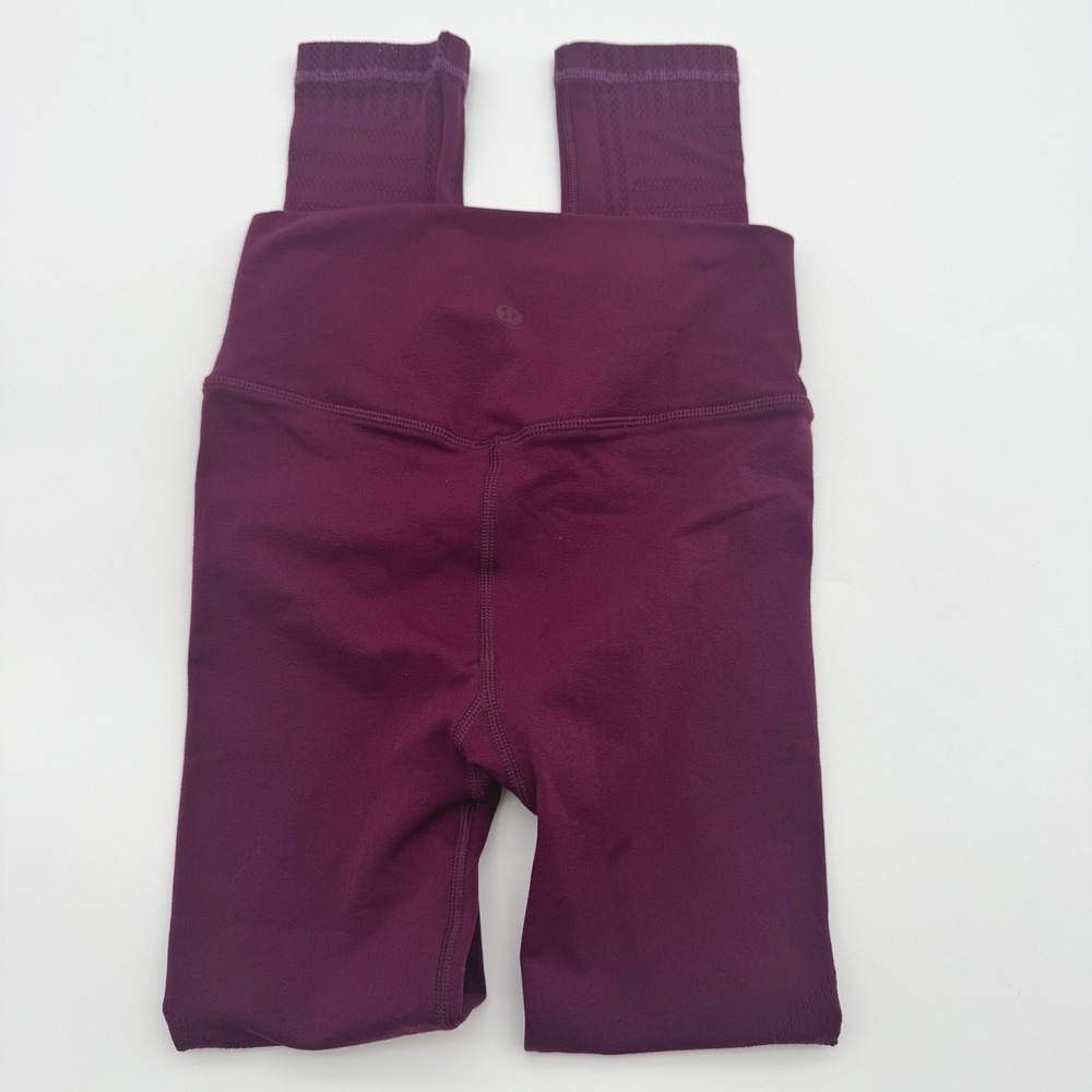 Lululemon Deep Ruby Purple Pink Slightly Cropped Leggings Size 2